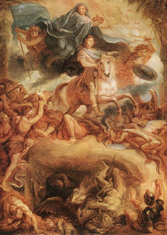 LE BRUN, Charles Apotheose of Louis XIV d Sweden oil painting art